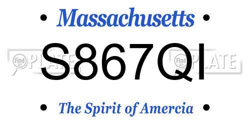 S867QI Massachusetts License Plate