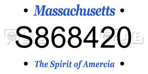 S868420 Massachusetts License Plate