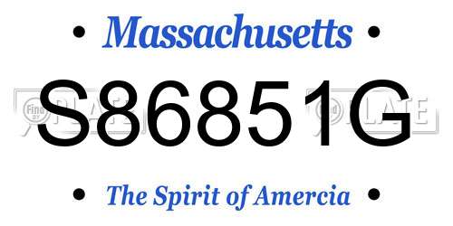 S86851G Massachusetts License Plate