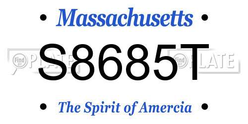S8685T Massachusetts License Plate