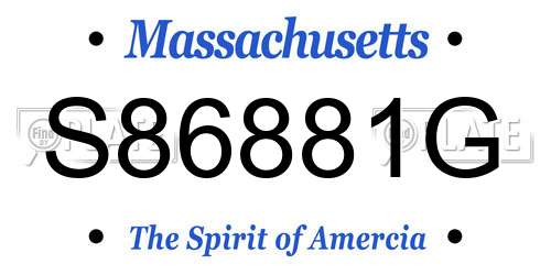 S86881G Massachusetts License Plate