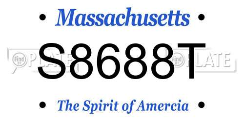 S8688T Massachusetts License Plate