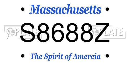S8688Z Massachusetts License Plate