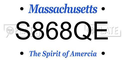 S868QE Massachusetts License Plate