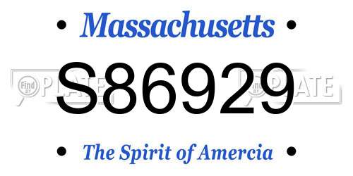 S86929 Massachusetts License Plate