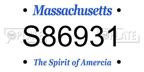 S86931 Massachusetts License Plate