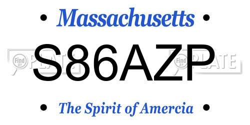 S86AZP Massachusetts License Plate