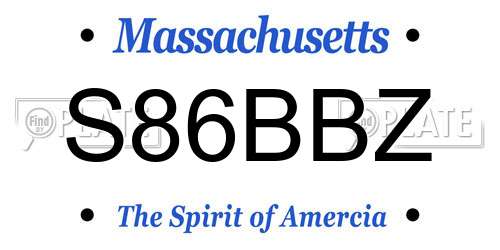 S86BBZ Massachusetts License Plate