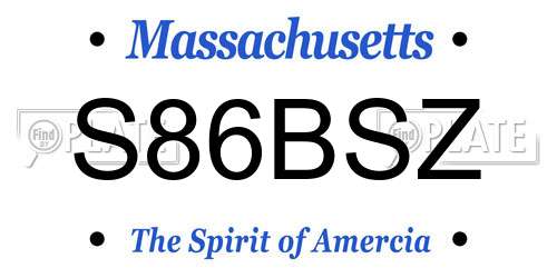 S86BSZ Massachusetts License Plate