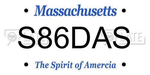 S86DAS Massachusetts License Plate