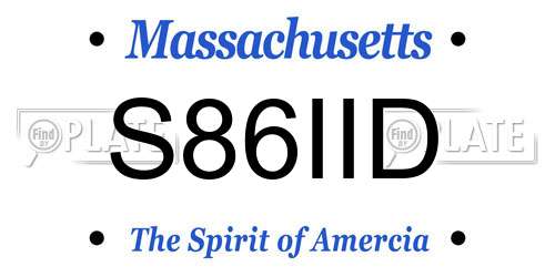 S86IID Massachusetts License Plate
