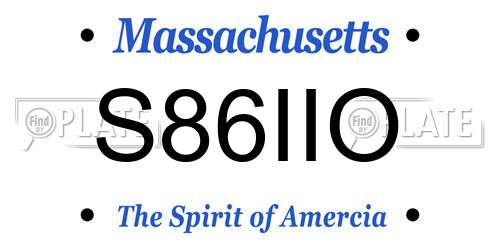 S86IIO Massachusetts License Plate