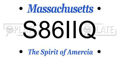 S86IIQ Massachusetts License Plate
