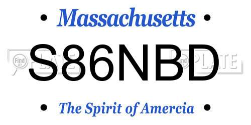S86NBD Massachusetts License Plate