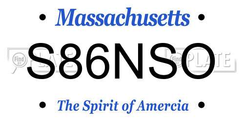 S86NSO Massachusetts License Plate