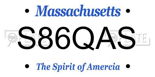 S86QAS Massachusetts License Plate