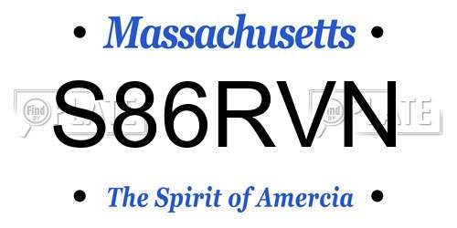S86RVN Massachusetts License Plate