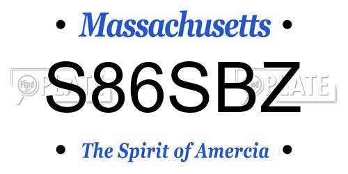 S86SBZ Massachusetts License Plate