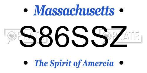 S86SSZ Massachusetts License Plate