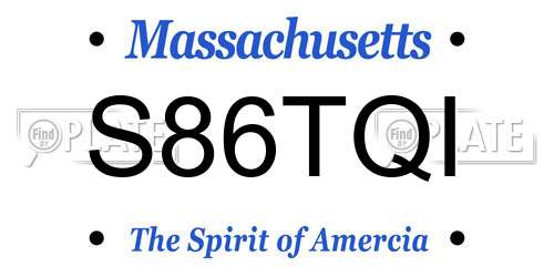 S86TQI Massachusetts License Plate