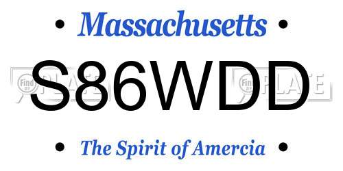 S86WDD Massachusetts License Plate