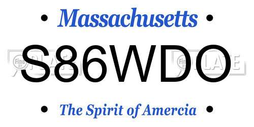 S86WDO Massachusetts License Plate