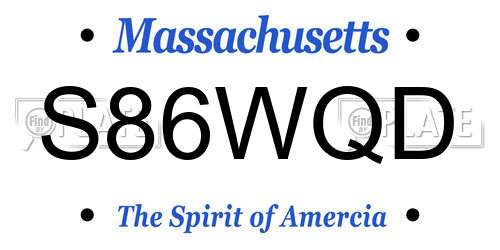 S86WQD Massachusetts License Plate