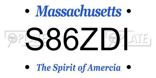 S86ZDI Massachusetts License Plate