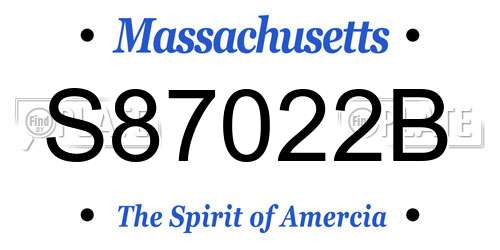S87022B Massachusetts License Plate