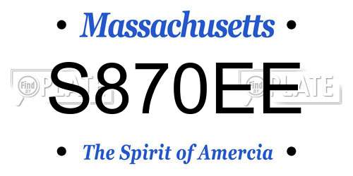 S870EE Massachusetts License Plate