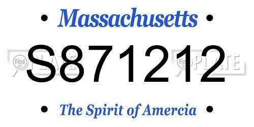 S871212 Massachusetts License Plate