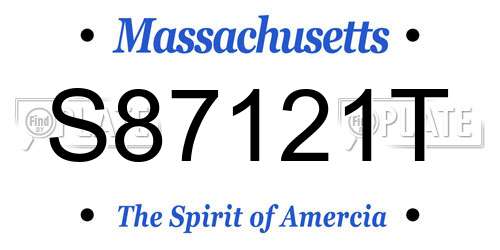 S87121T Massachusetts License Plate