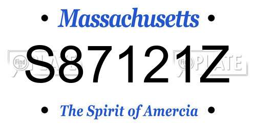 S87121Z Massachusetts License Plate