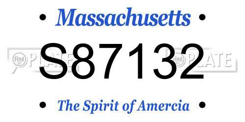 S87132 Massachusetts License Plate