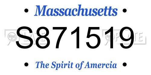S871519 Massachusetts License Plate