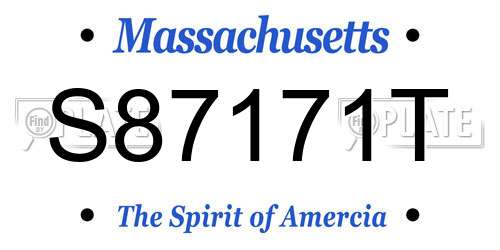 S87171T Massachusetts License Plate