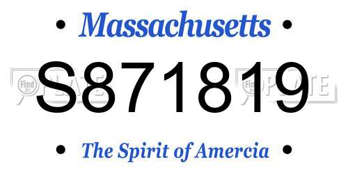 S871819 Massachusetts License Plate