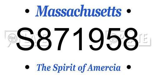 S871958 Massachusetts License Plate
