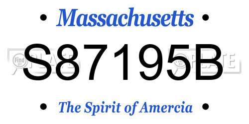 S87195B Massachusetts License Plate