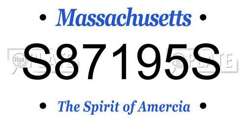 S87195S Massachusetts License Plate