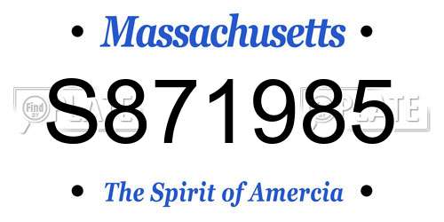 S871985 Massachusetts License Plate