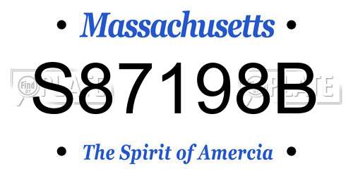 S87198B Massachusetts License Plate