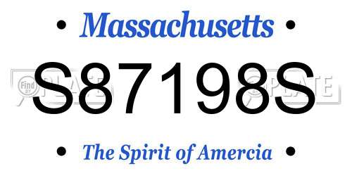 S87198S Massachusetts License Plate