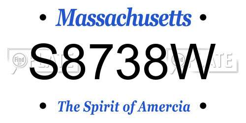 S8738W Massachusetts License Plate