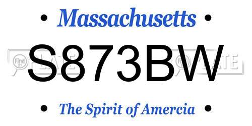 S873BW Massachusetts License Plate