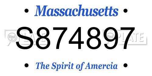 S874897 Massachusetts License Plate