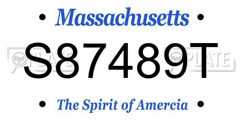S87489T Massachusetts License Plate