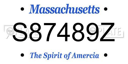 S87489Z Massachusetts License Plate