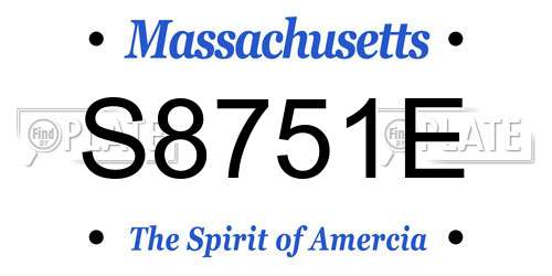 S8751E Massachusetts License Plate