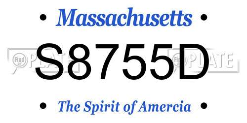 S8755D Massachusetts License Plate